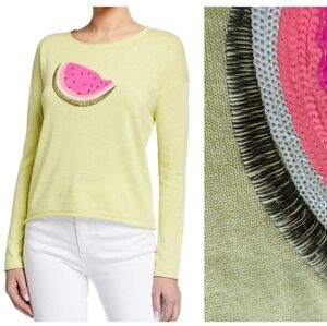 NEW Lisa Todd Whata Melon linen blend sequin Watermelon sweater plus size
